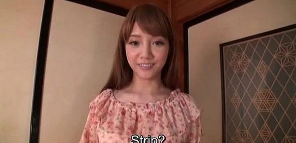  Subtitled Japanese AV star Rei Mizuna striptease to nudity
